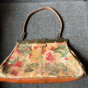 Patricia Nash floral leather satchel purse
